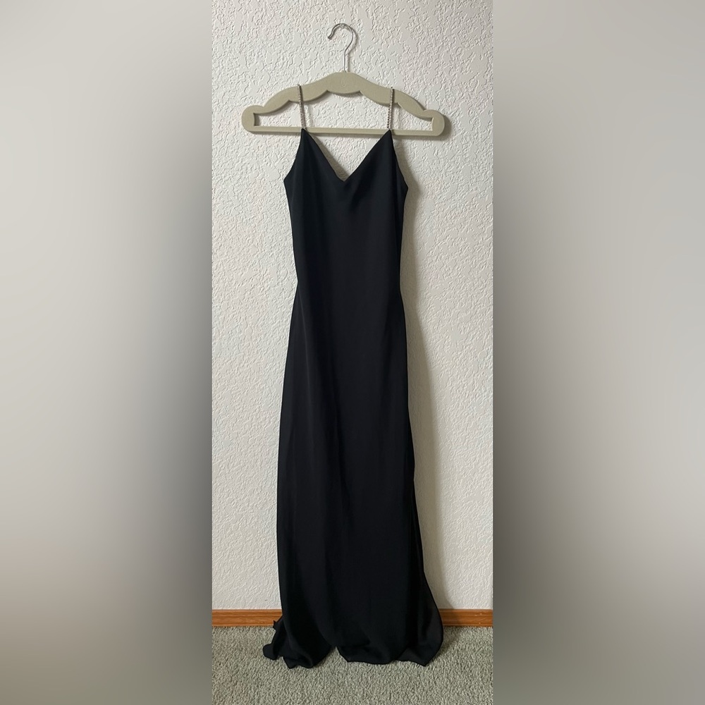 Dave and Johnny Long Black Dress